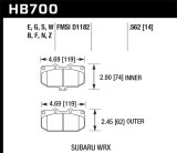Hawk 06-07 Subaru WRX HPS Street Brake Pads thumbnail 5