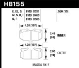 Hawk 86-95 Mazda RX-7 DTC-60 Race Front Brake Pads thumbnail 6