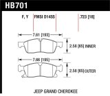 Hawk 11-12 Dodge Durango / 11-12 Jeep Grand Cherokee LTS Front Street Brake Pads thumbnail 1