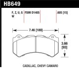 Hawk 08-12 Cadillac CTS-V / 12 Jeep Grand Cherokee (WK2) SRT8 DTC-30 Front Race Brake Pads thumbnail 1