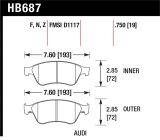 Hawk 04-10 Audi A8 Quattro / 07-11 S6 / 07-10 S8 / 04-06 VW Phaeton HPS Front Street Brake Pads thumbnail 1