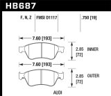 Hawk 04-10 Audi A8 Quattro / 07-11 S6 / 07-10 S8 / 04-06 VW Phaeton HPS Front Street Brake Pads thumbnail 8