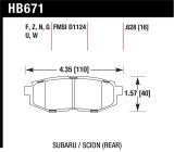 Hawk 13 Scion FR-S / 13 Subaru BRZ/10-12 Legacy 2.5 GT/3.6R DTC-60 Race Rear Brake Pads thumbnail 1