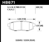 Hawk 13 Scion FR-S / 13 Subaru BRZ/10-12 Legacy 2.5 GT/3.6R DTC-60 Race Rear Brake Pads thumbnail 9