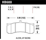 Hawk Alcon / AP Racing / Baer HP Plus Street Brake Pads thumbnail 1