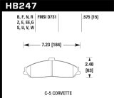 Hawk 97-06 Corvette (incl C5 Z06) HPS Street Front Brake Pads thumbnail 7