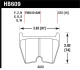 Hawk 08-11 Audi R8/07-08 RS4/03-04 RS6 / 02-03 VW Phaeton DTC-60 Front Race Brake Pads thumbnail 1