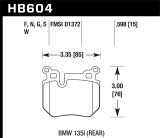 Hawk 08-13 BMW 135i HPS 5.0 Rear Brake Pads thumbnail 3
