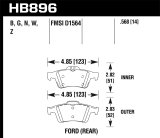 Hawk 16-18 Ford Focus RS HP+ Street Rear Brake Pads thumbnail 2