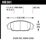 Hawk 06+ Civic Si HPS Street Front Brake Pads thumbnail 1