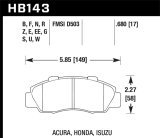 Hawk 97-99 Acura CL/97-01 Integra Type-R / 97-01 Honda CRV/Prelude DTC-60 Race Front Brake Pads thumbnail 6