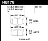 Hawk 2/1989-1996 Nissan 300ZX Base (Excl. Turbo) HPS 5.0 Front Brake Pads thumbnail 7
