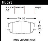 Hawk 2006-2006 Mazda MX-5 Miata Club Spec HPS 5.0 Rear Brake Pads thumbnail 1