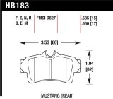 Hawk 1999-2004 Ford Mustang Base 3.8 HPS 5.0 Rear Brake Pads thumbnail 1