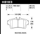 Hawk 1999-2004 Ford Mustang Base 3.8 HPS 5.0 Rear Brake Pads thumbnail 4