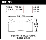 Hawk 2003-2006 Dodge Viper SRT-10 HPS 5.0 Front Brake Pads thumbnail 1