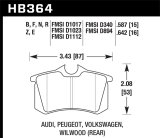 Hawk 2010-2013 Audi A3 TDI HPS 5.0 Rear Brake Pads thumbnail 4