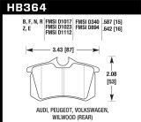 Hawk 2010-2013 Audi A3 TDI HPS 5.0 Rear Brake Pads thumbnail 7