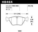 Hawk 2001-2006 BMW 330Ci HPS 5.0 Front Brake Pads thumbnail 6