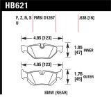 Hawk 2011-2011 BMW 125i HPS 5.0 Rear Brake Pads thumbnail 1