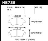 Hawk 2014 Ford Fiesta ST Performance Ceramic Front Brake Pads thumbnail 5