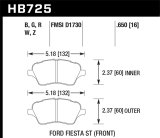 Hawk 2014 Ford Fiesta ST Performance Ceramic Front Brake Pads thumbnail 7