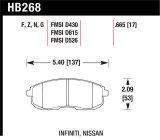 Hawk 03-04 G35/03-05 G35X/ 02-05 350z w/o Brembo Performance Ceramic Street Front Brake Pads thumbnail 1