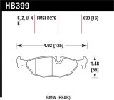 Hawk 84-4/91 BMW 325 (E30) HP+ Street Rear Brake Pads thumbnail 1