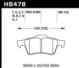 Hawk 13-14 Ford Focus ST / Mazda/ Volvo Performance Ceramic Street Rear Brake Pads thumbnail 8