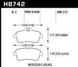 Hawk 14-15 Mercedes M Class / 12-13 Mercedes ML350 Performance Ceramic Rear Brake Pads thumbnail 4