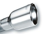 Borla Universal Polished Tip Single Round Rolled Angle-Cut w/Clamp (inlet 2 1/2in. Outlet 4 x 4in) * thumbnail 4