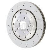 SHW 08-12 Audi R8 4.2L (Excl Ceramic Brakes) Rear Drill-Dimp Lightweight Brake Rotor (420615601F) thumbnail 1