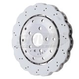 SHW 14-20 Audi R8 5.2L (Excl Ceramic Brake) Rear Drill-Dimp Lightweight Wavy Brake Rotor(4S0615601B) thumbnail 1