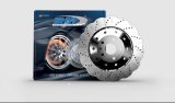 SHW 13-15 Audi RS5 4.2L Rear Drilled-Dimpled Lightweight Wavy Brake Rotor (8T0615601A) thumbnail 2