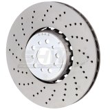 SHW 18-21 BMW M5 4.4L Left Front Cross-Drilled Lightweight Brake Rotor (34117991101) thumbnail 1