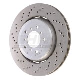 SHW 05-06 BMW M3 3.2L Left Front Cross-Drilled Lightweight Brake Rotor (34112282445) thumbnail 1