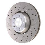 SHW 06-10 BMW M5 5.0L Left Front Cross-Drilled Lightweight Brake Rotor (34112282805) thumbnail 1