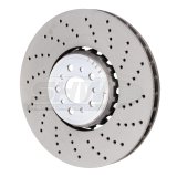 SHW 18-21 BMW M5 4.4L Right Front Cross-Drilled Lightweight Brake Rotor (34117991102) thumbnail 1