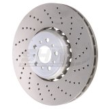 SHW 2020+ BMW X3 M 3.0L Right Front Cross-Drilled Lightweight Brake Rotor (34118054826) thumbnail 1