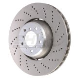 SHW 06-10 BMW M5 5.0L Right Front Cross-Drilled Lightweight Brake Rotor (34112282806) thumbnail 1