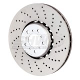 SHW 15-18 BMW X5 M 4.4L Right Front Cross-Drilled Lightweight Brake Rotor (34112284902) thumbnail 1