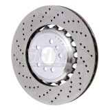 SHW 18-21 BMW M5 4.4L Left Rear Cross-Drilled Lightweight Brake Rotor (34217991103) thumbnail 1