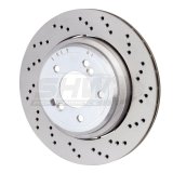 SHW 06-08 BMW Z4 3.2L Right Rear Cross-Drilled Lightweight Brake Rotor (34212282304) thumbnail 1