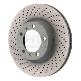 SHW 09-16 Porsche 911 Carrera w/o Ceramic Brake Left Front Drill-Dimp MB Brake Rotor (99735140101) thumbnail 1