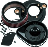 S&S Cycle 2017+ M8 Models Stealth Air Cleaner Kit w/ Gloss Black Mini Teardrop Cover thumbnail 1