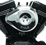 S&S Cycle 01-15 Fuel-Injected Softail Stealth Air Cleaner Kit w/ Chrome Teardrop Cover thumbnail 1