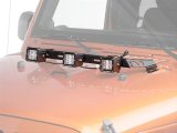 Rugged Ridge 07-18 Jeep Wrangler JK Black 3 Sqaure LED Hood Mounted Light Bar Kit thumbnail 2