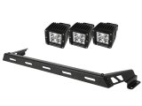 Rugged Ridge 07-18 Jeep Wrangler JK Black 3 Sqaure LED Hood Mounted Light Bar Kit thumbnail 3