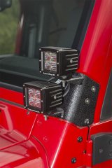 Rugged Ridge 97-06 Jeep Wrangler TJ Textured Black Dual A-Pillar Light Mount thumbnail 5