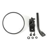 Rugged Ridge 97-18 Jeep Wrangler Textured Black Round Stubby Trail Mirror thumbnail 1